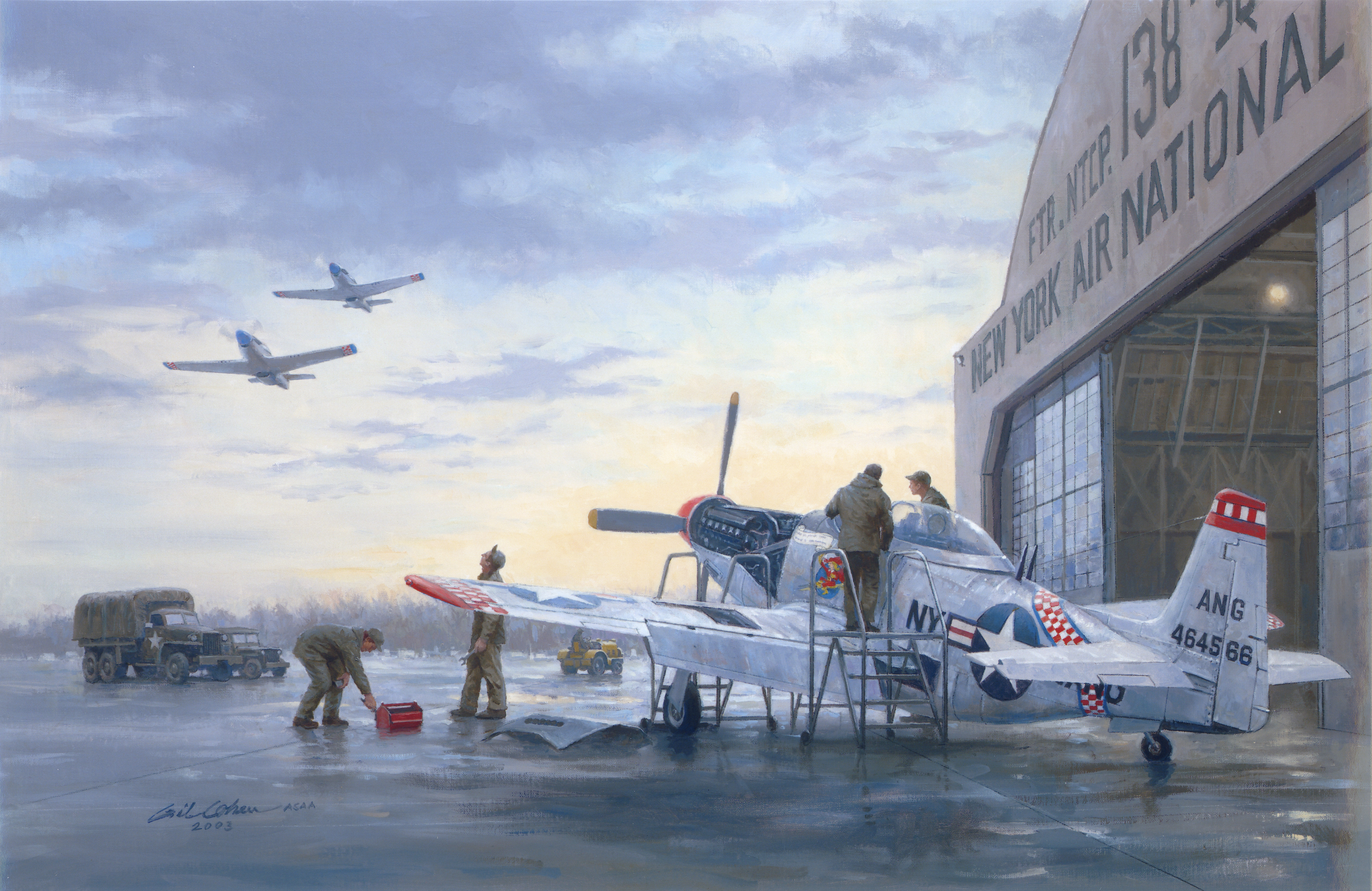 Download wallpaper p 51 mustang, ww2, war, art, painting, aviation ...