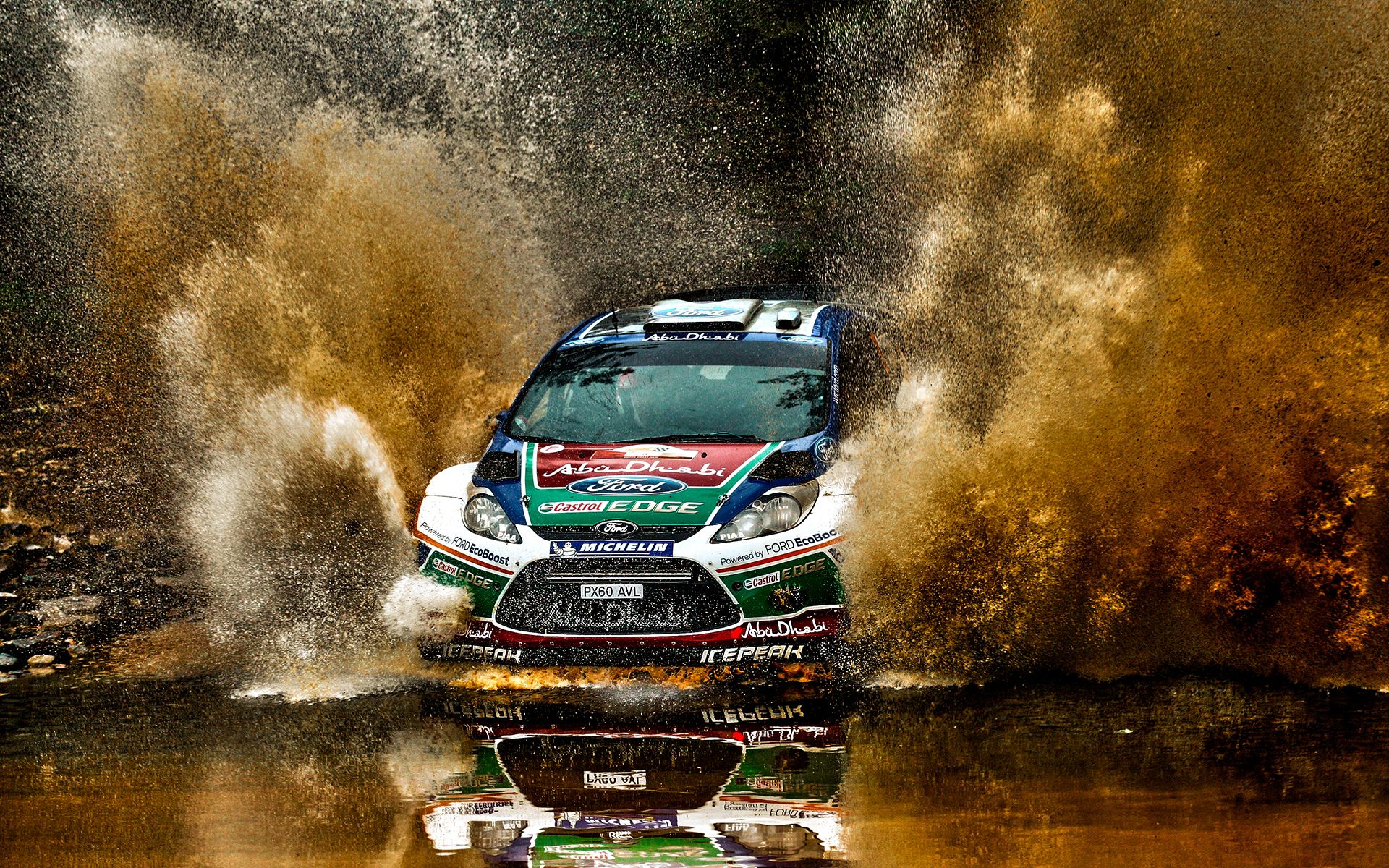 Ford Rally Splash Fiesta racing race track water rivers splash ...