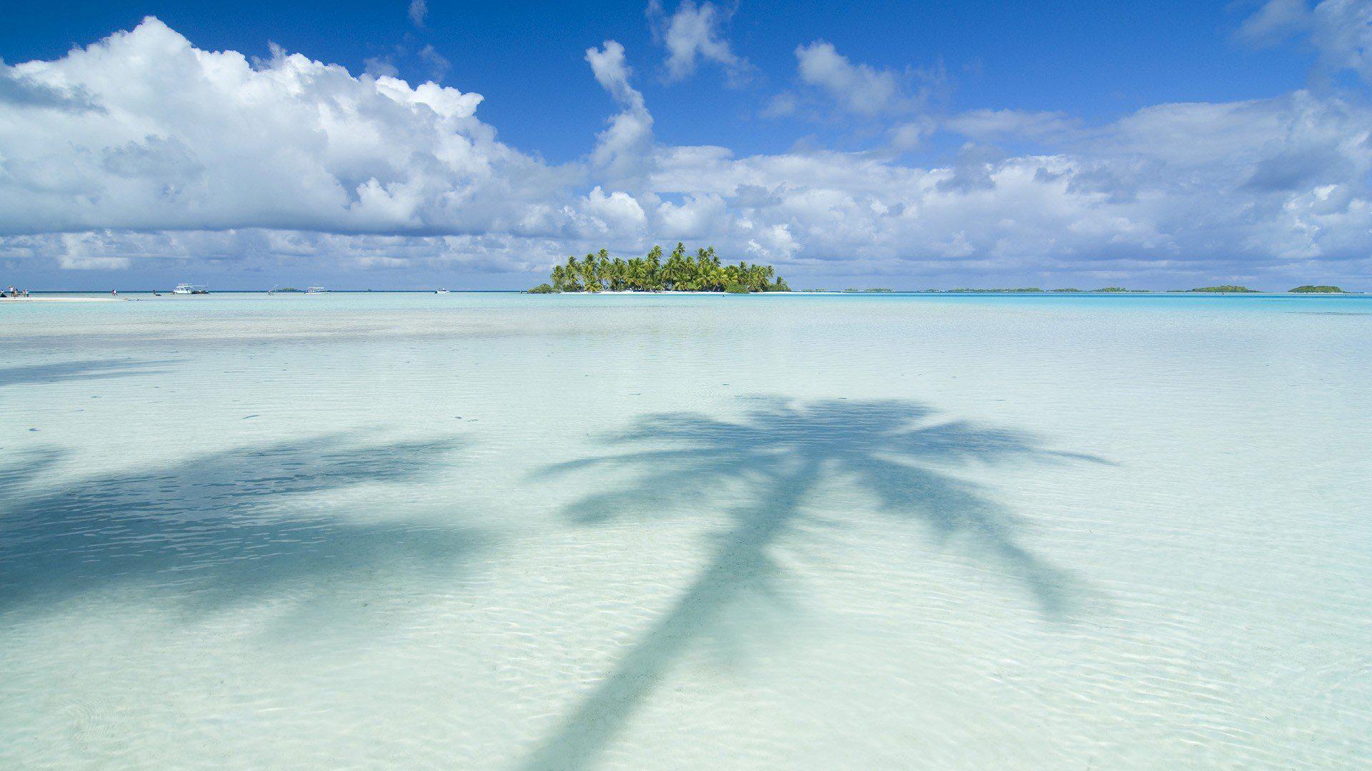 Ocean Clouds Nature Islands Palm Trees Tahiti Skyscapes Beaches ...