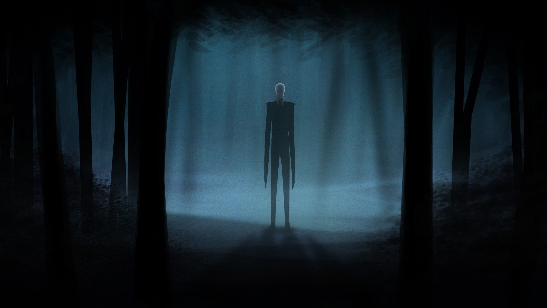 Slender Man Creepy Dark videogames dark horror trees forest ...