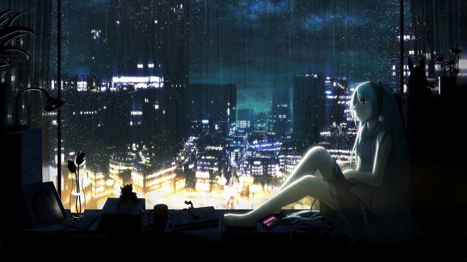 Anime Cityscape HD Wallpaper 1920x1080 ID22477