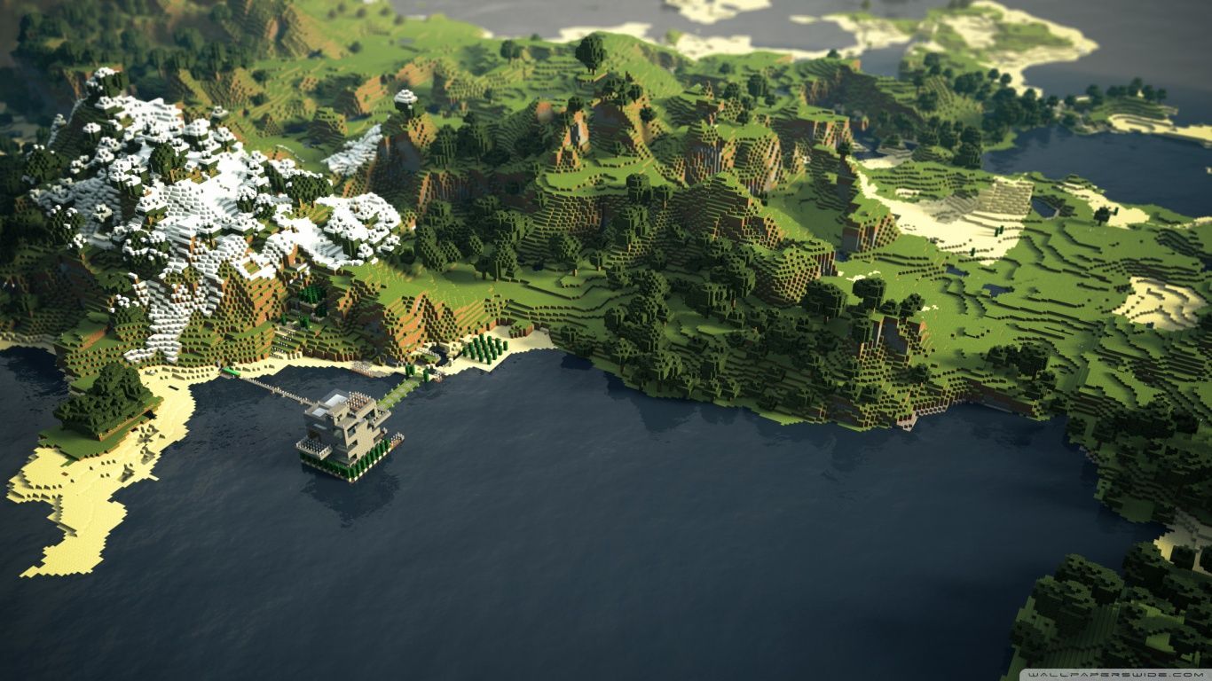 Minecraft Landscape HD desktop wallpaper Widescreen High resolution