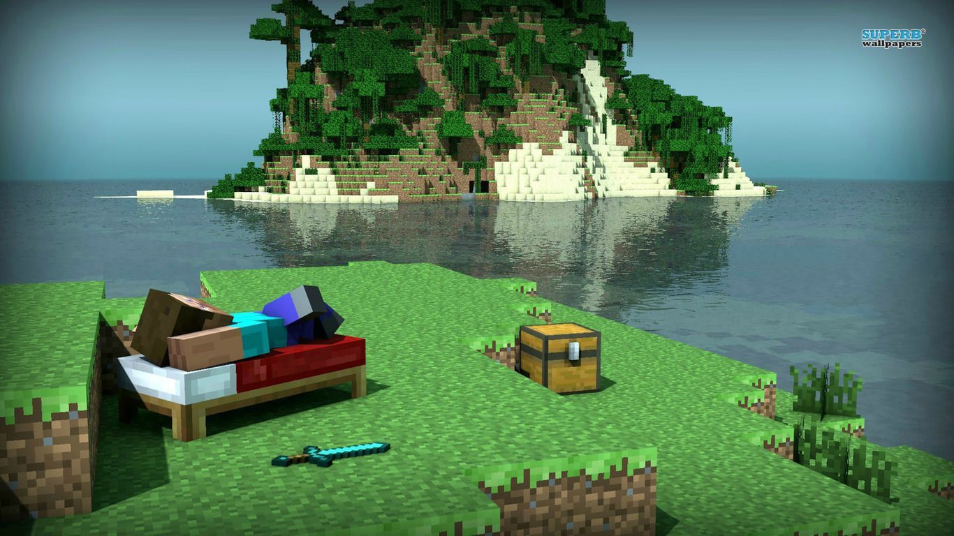 Minecraft Island wallpaper - Game wallpapers