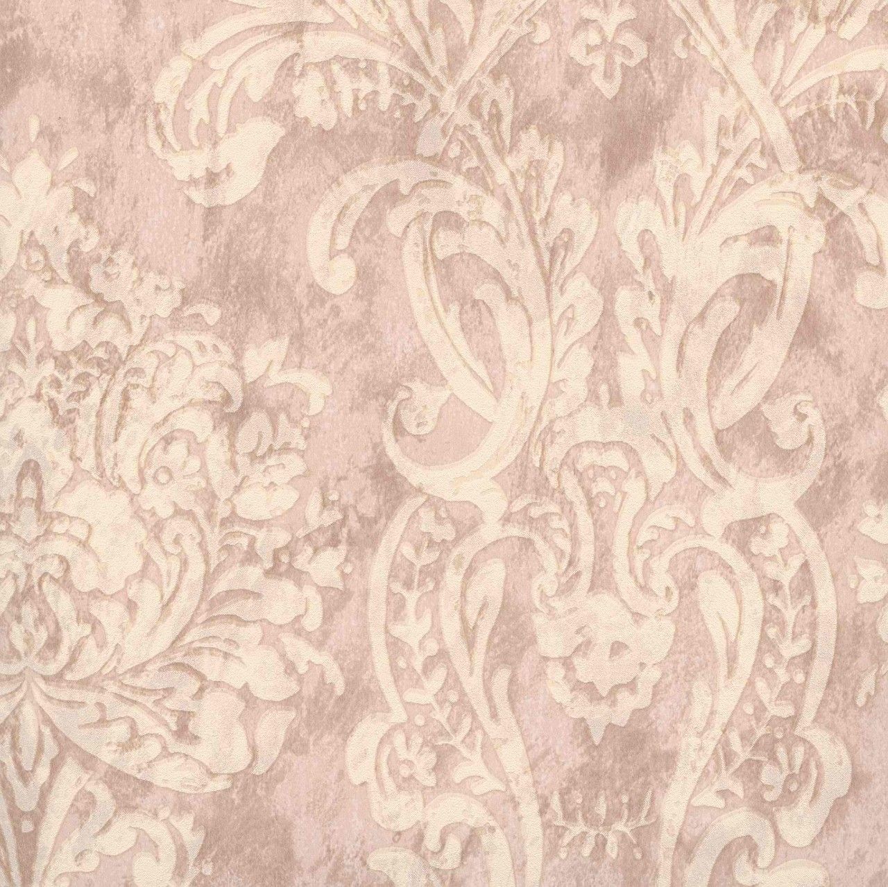 Cream Mauve CG97124 Henrietta Damask Wallpaper - Interior Home Decor