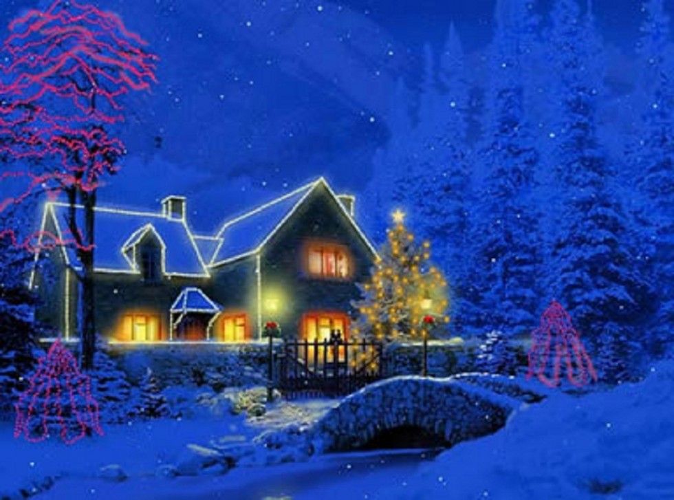 attractive wonderful christmas wallpapers free cottage ...