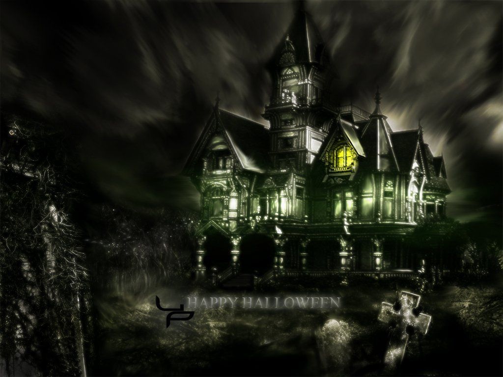 The helloween house gothic wallpaper