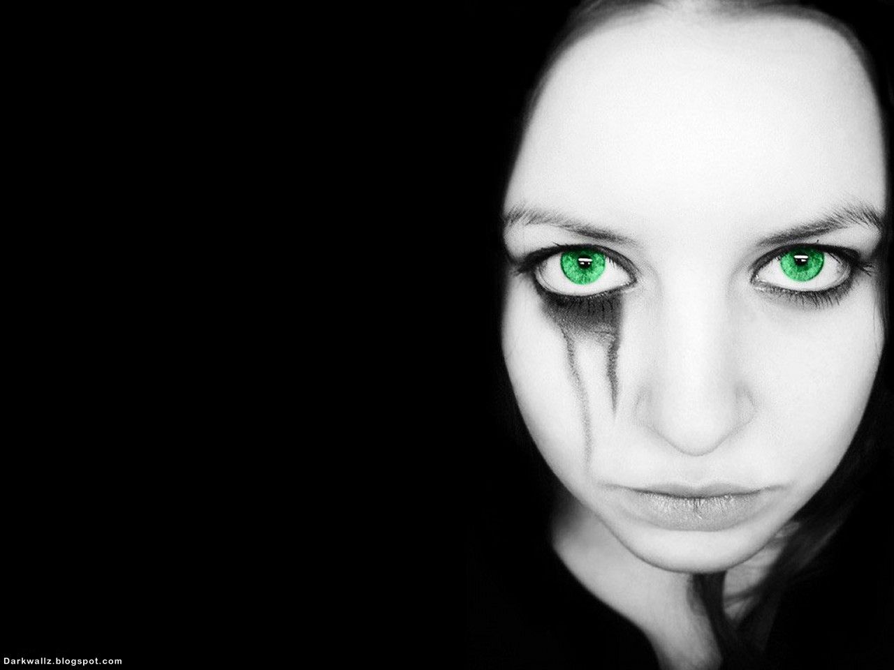 Gothic Girl With Green Eyes dark gothic wallpaper Dark
