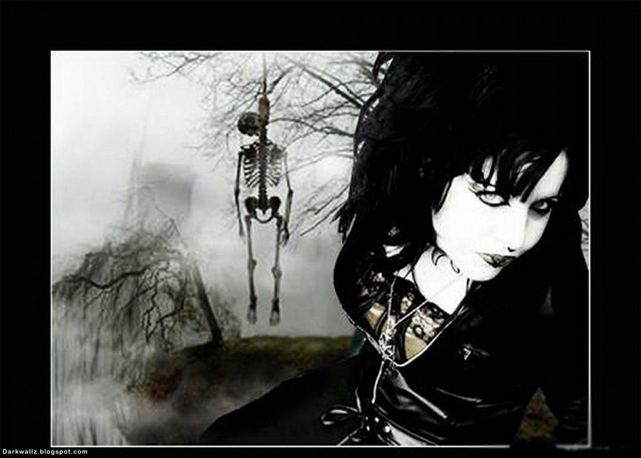 Gothic Girl And Hanged On The Tree dark gothic wallpaper Dark