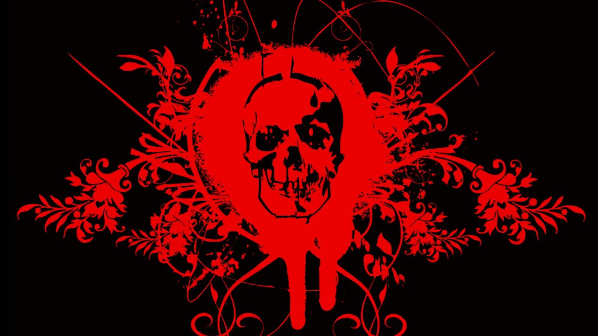 skull red signs artwork patterns textures HD Wallpaper wallpaper ...