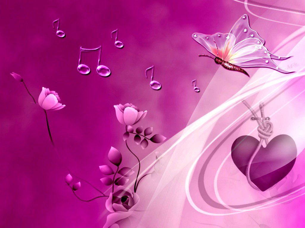 Pink Heart And Butterflies Wallpapers HD Wallpaper | Vector ...