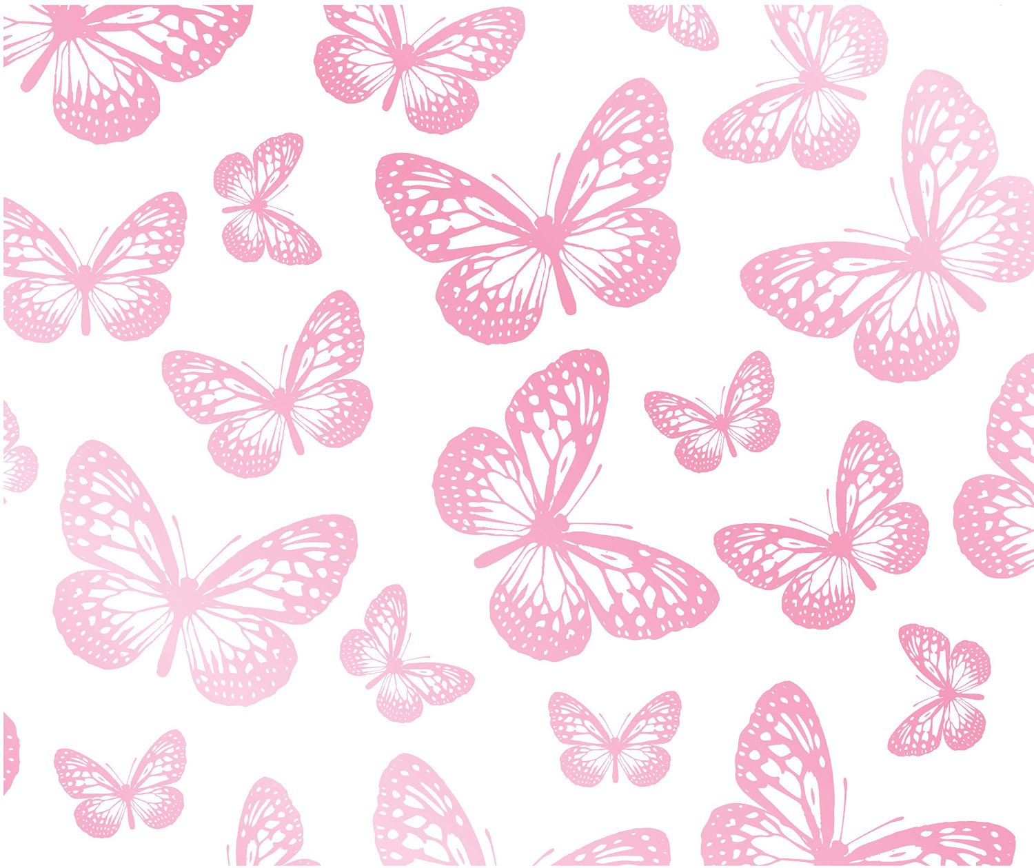 Fun4walls Butterflies Wallpaper, White/ Pink: Amazon.co.uk ...