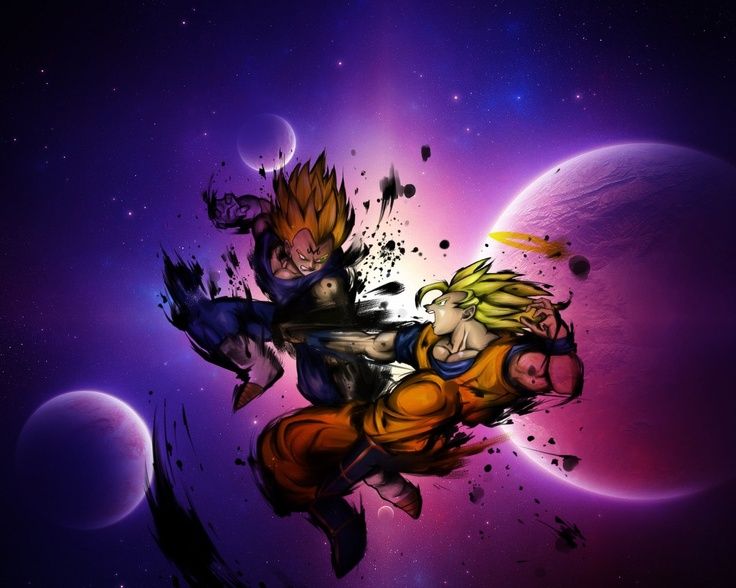 Goku vs Vegeta space wallpaper merge | Dragonball /Z/GT ...